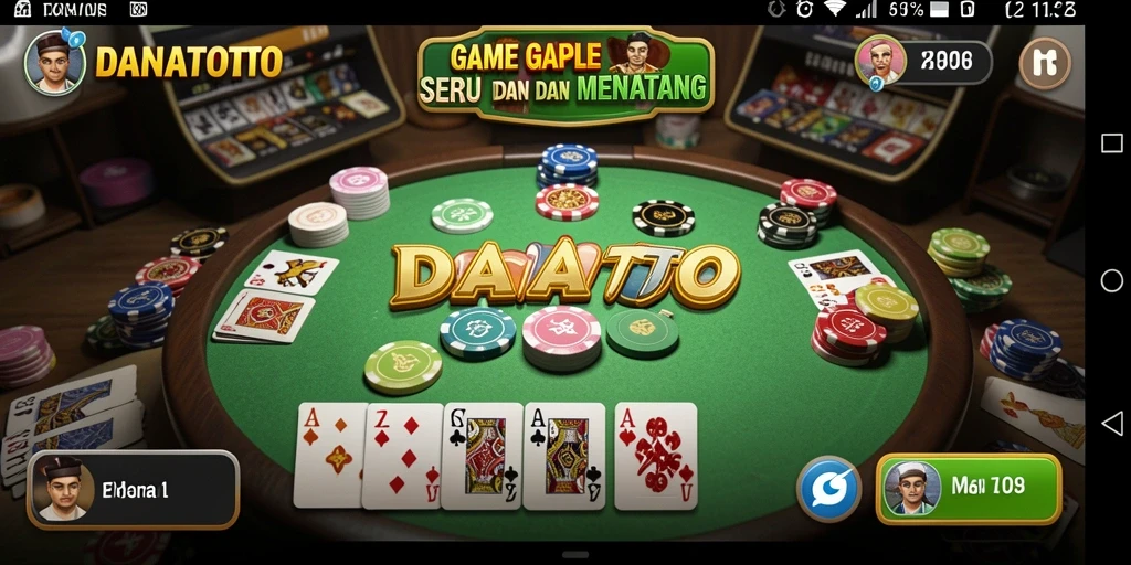 Screenshot gameplay DANATOTO yang menampilkan suasana seru Gaple.