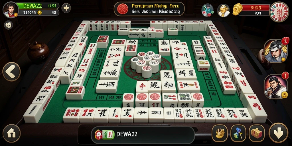 Tampilan utama DEWA22 dengan gameplay Mahjong yang menarik.