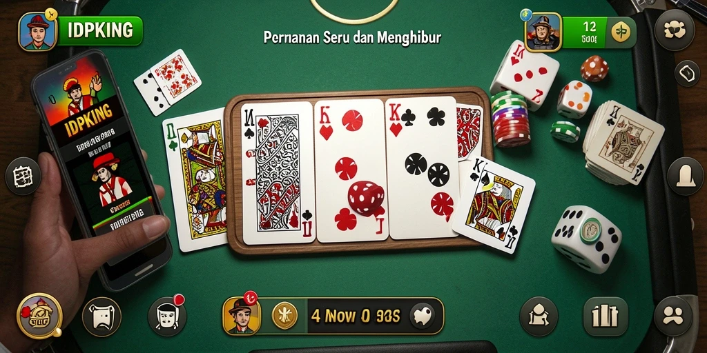 Screenshot menunjukkan gameplay seru permainan Domino IDPKING.