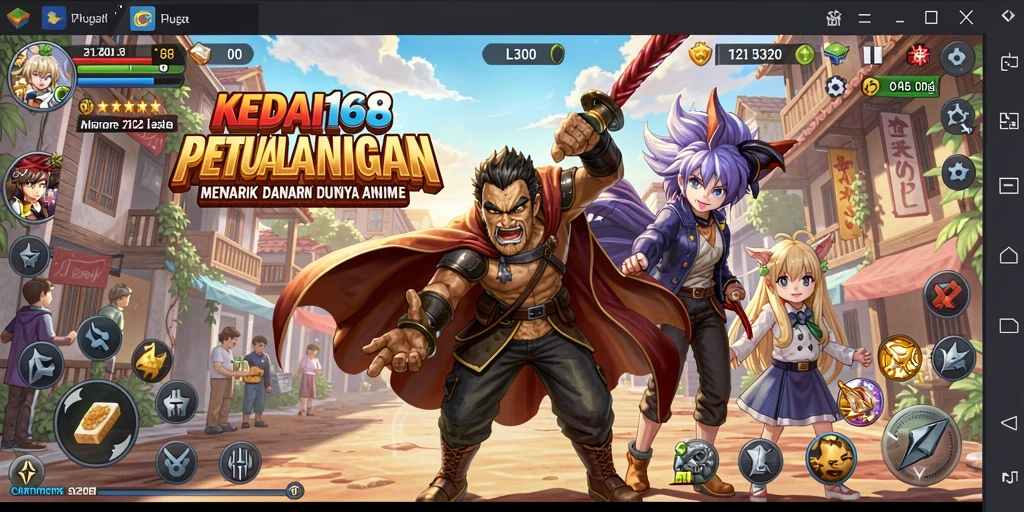 Tampilan gameplay KEDAI168 yang penuh warna dan dinamis.