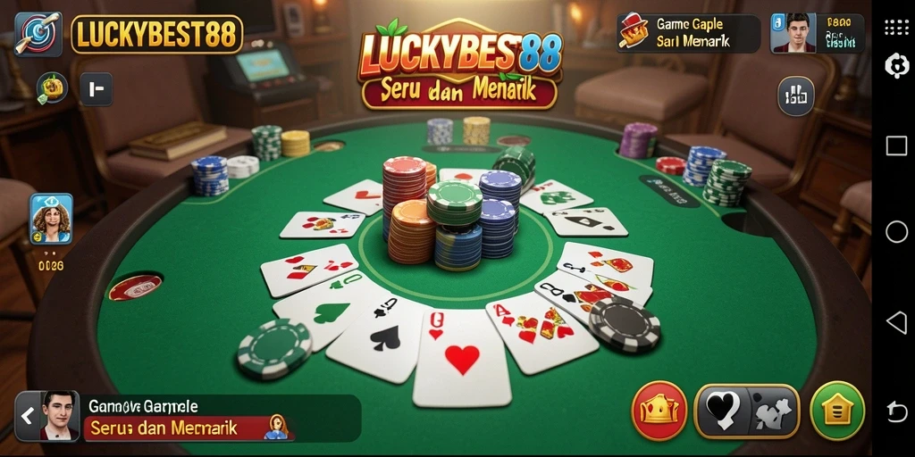 Tampilan gameplay yang seru dalam permainan Gaple LUCKYBEST88.