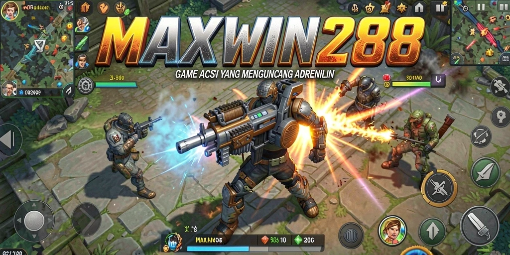 Tangkapan layar gameplay <strong>MAXWIN288</strong> menunjukkan pertempuran yang seru dan interaksi karakter yang mendebarkan.