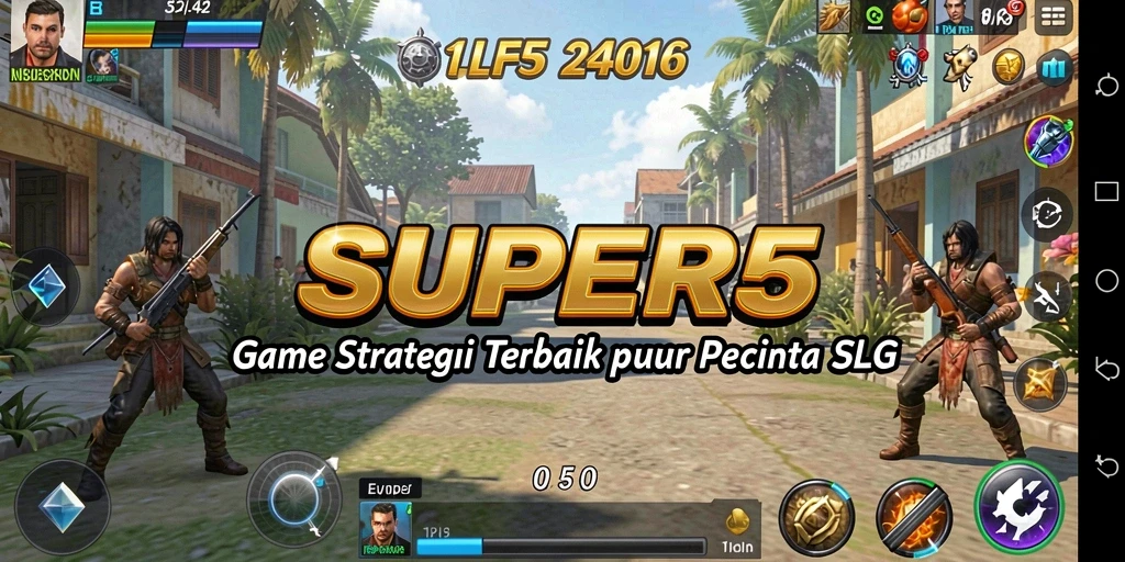 Gameplay SUPER5 menampilkan strategi dan pertempuran yang intens.