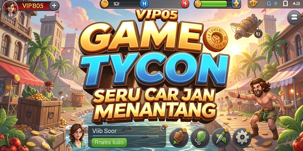Tampilan gameplay VIP805 yang menampilkan suasana bisnis yang dinamis.